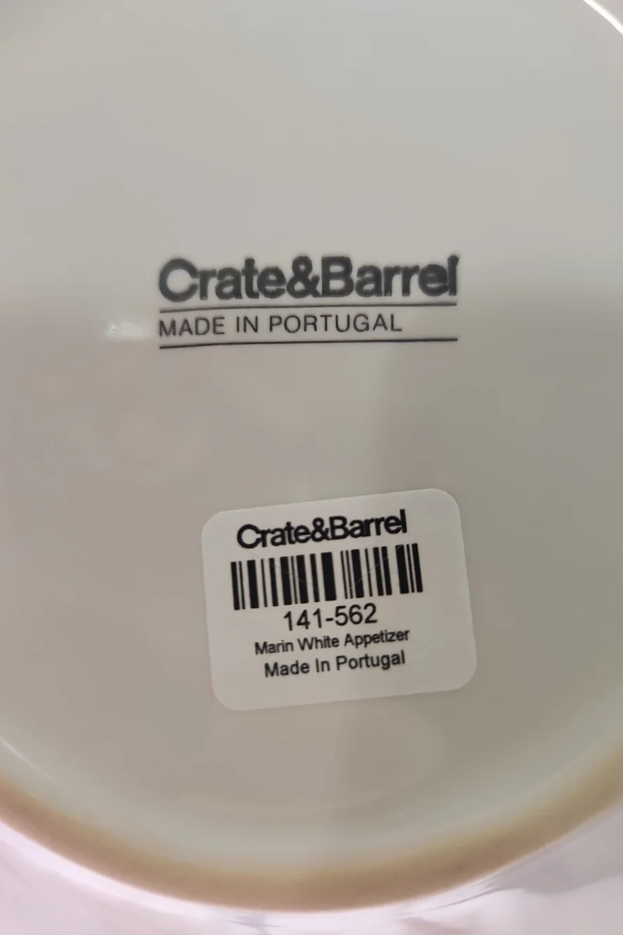 Crate & Barrel Marin White Appetizer Plate
